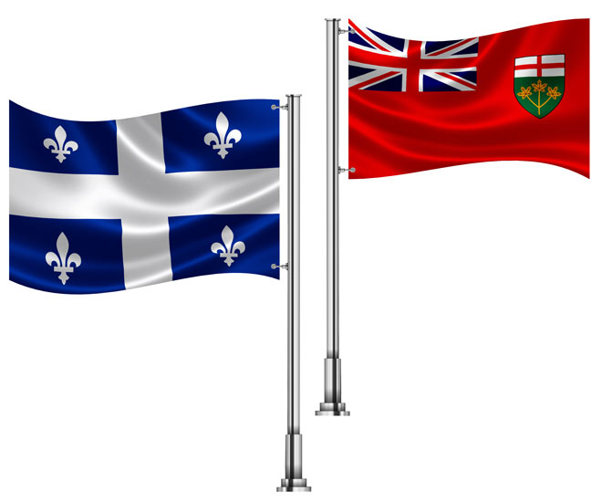 Drapeau Quebec Ontario